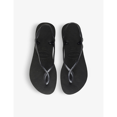 Havaianas Luna Cross-straps Rubber Sandals In Black
