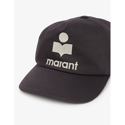 Shop Isabel Marant Tyron Logo-embroidered Cotton-canvas Cap In Faded Night