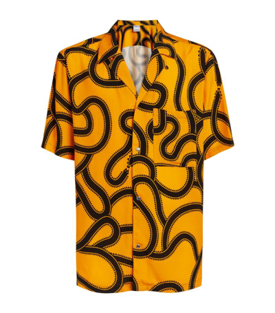 Shop Marcelo Burlon County Of Milan Snake Print Short-sleeved Shirt In Orange