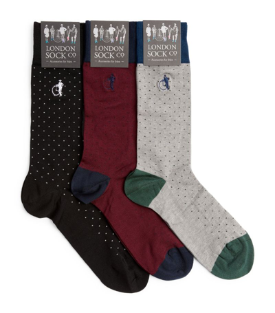 Shop London Sock Company Spot Of Style Socks (pack Of 3) In Multi