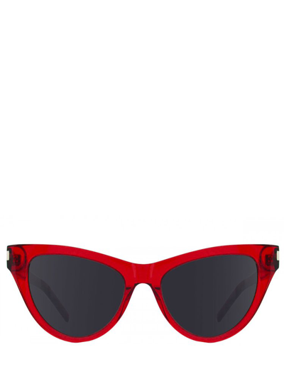 Shop Saint Laurent Eyewear Cat Eye Sunglasses In Red