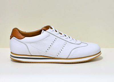 Pre-owned Berwick 1707 Edel Sneaker Aus Hirschleder Weiss / Ciervo Blanco Handgemacht Leder