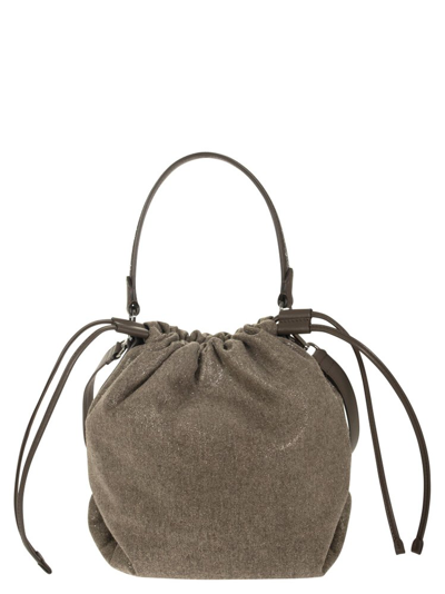 Shop Brunello Cucinelli Drawstring Bucket Bag In Brown