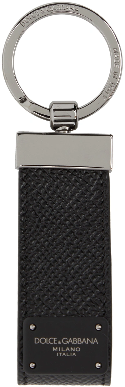 Shop Dolce & Gabbana Black Dauphine Keychain In 80999 Nero