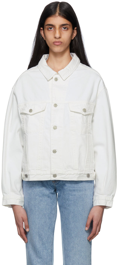 Shop Agolde Off-white Charli Denim Jacket In Drum (off White)