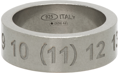 Shop Maison Margiela Silver Number Ring In 951 Palladio