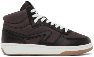 Shop Rag & Bone Black Retro Court Mid Sneakers In Softblknb