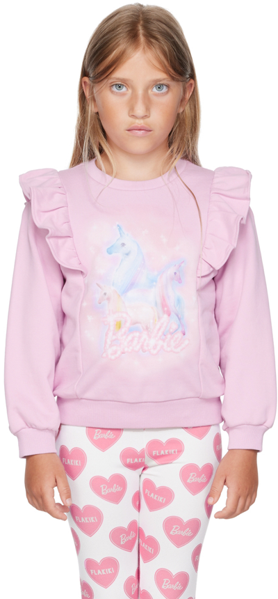 Shop Flakiki Ssense Exclusive Kids Purple Barbie Unicorn Sweatshirt In Violet