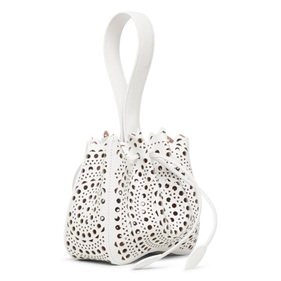 Shop Alaïa Rose Marie White Bracelet Bag