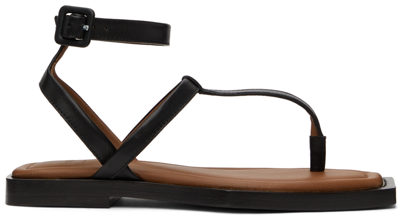 Ami Alexandre Mattiussi Black Flat Sandals In 001 Black