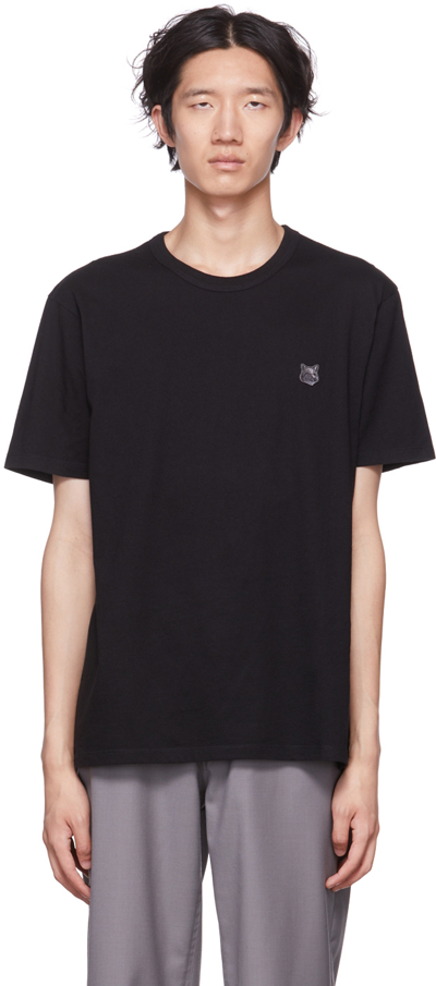 Shop Maison Kitsuné Black Fox Head T-shirt In P199 Black