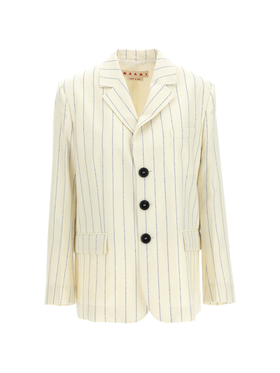 Shop Marni Jackets In Ivory