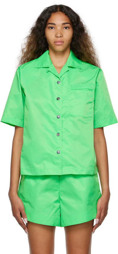 Remain Birger Christensen Green Storm Shirt In 14-6340 Spring Bouqu