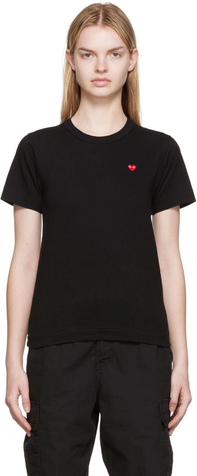 Shop Comme Des Garçons Play Black Small Heart Patch T-shirt