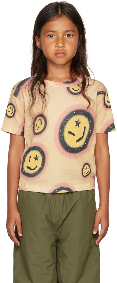 Shop Molo Kids Beige Rabecke T-shirt In 6678 Space Happy Aop