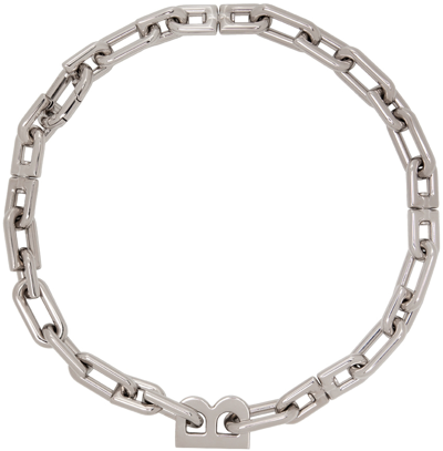 Shop Balenciaga Silver B Chain Necklace In 0926 Shiny Silver