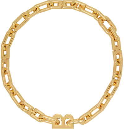 Shop Balenciaga Gold B Chain Necklace In 0027 Shiny Gold