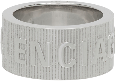 Shop Balenciaga Silver Force Ring In 0918 Shiny Silver