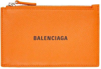 Shop Balenciaga Orange Essential Long Card Holder In 7526 Pop Orange