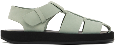 Shop The Row Kids Gray Fisherman Sandals In Acq Aqua