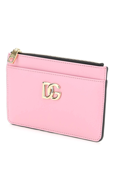 Shop Dolce & Gabbana Dg Zippered Cardholder In Pink