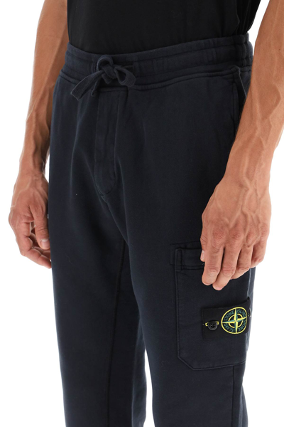 Shop Stone Island Sweatpants With Logo Patch In Blue