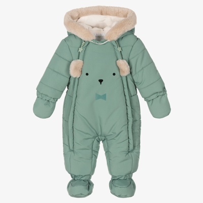 Shop Mayoral Newborn Green Baby Bear Snowsuit