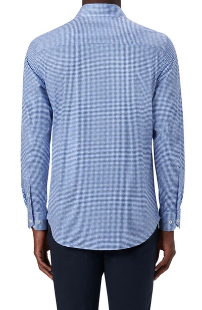 Shop Bugatchi Ooohcotton® Gingham Check Button-up Shirt In Classic Blue