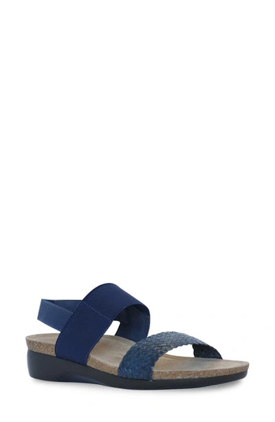 Shop Munro Pisces Sandal In Navy Woven