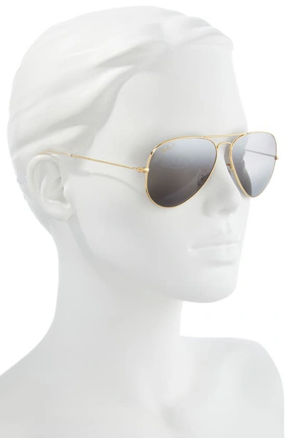 Shop Ray Ban 58mm Polarized Pilot Sunglasses In Havana/ Brown