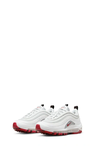 Nike Air Max 97 Big Kidsâ Shoes In White/varsity Red/particle Grey