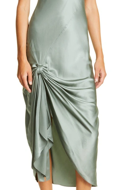 Shop Cinq À Sept Nola Cowl Neck Silk Maxi Dress In Green Sapphire