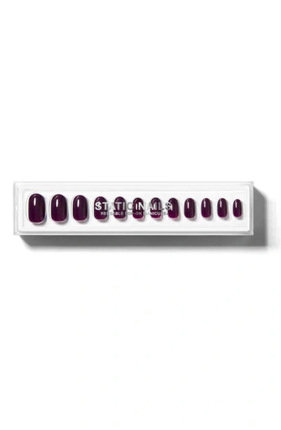Shop Static Nails Round Pop-on Reusable Manicure Set In Dark Amethyst