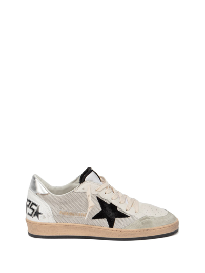Golden Goose "ball Star" Net Upper Suede Star Laminated Heel Crack Spur Sneakers Shoes In Grigio