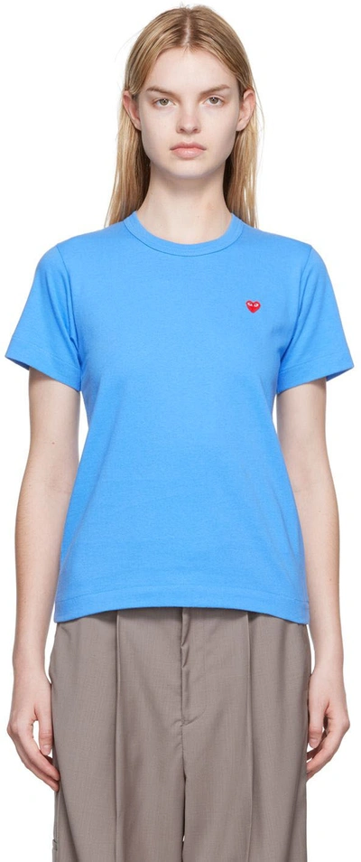 Shop Comme Des Garçons Play Blue Small Heart T-shirt