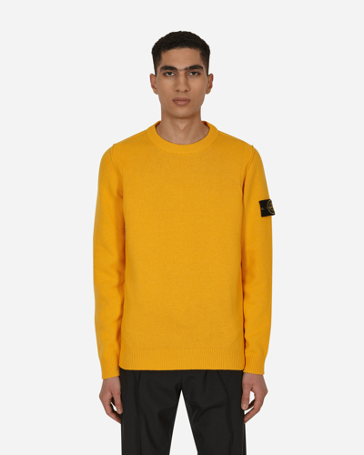 Shop Stone Island Wool Crewneck Sweater In Yellow