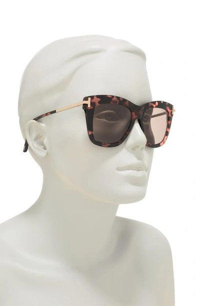 Shop Tom Ford Dasha 52mm Polarized Square Sunglasses In Havana/ Other / Brown