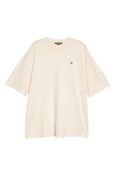 Shop Acne Studios Face Patch Cotton T-shirt In Pastel Pink