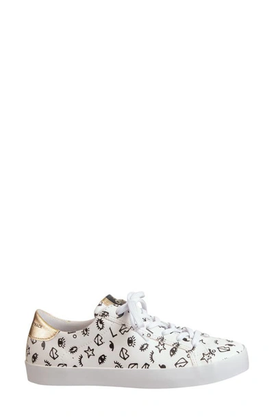 Shop Otbt Court Print Sneaker In Gold Wink Leather