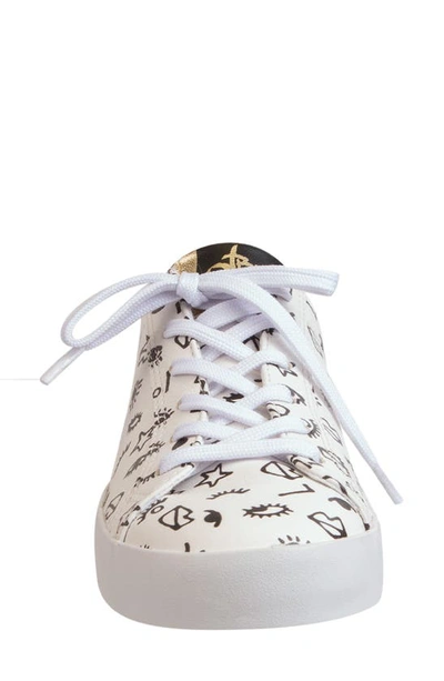 Shop Otbt Court Print Sneaker In Gold Wink Leather