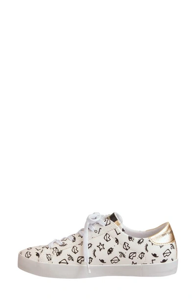 Shop Otbt Court Print Sneaker In Gold Wink Leather