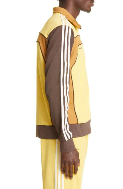 Adidas X Wales Bonner Three-stripe Jersey Track Jacket In Gold