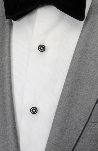 Cufflinks, Inc Captain America Shield Stud Set In Silver