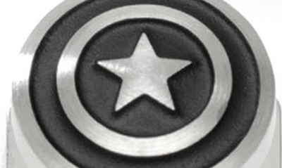 Cufflinks, Inc Captain America Shield Stud Set In Silver