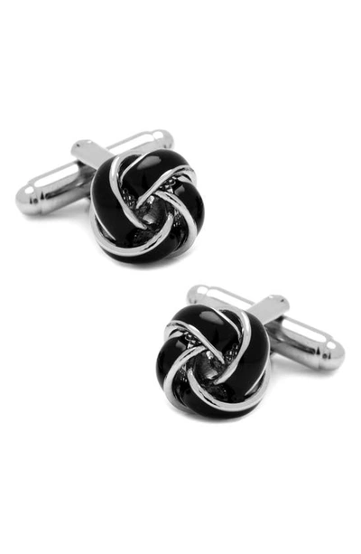 Shop Cufflinks, Inc Black And Silver Knot Cuff Links & Studs Set