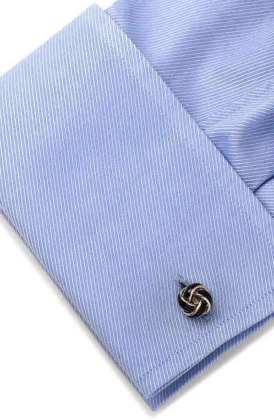 Cufflinks, Inc . Black And Silver Knot Cuff Links & Studs Set In Silver