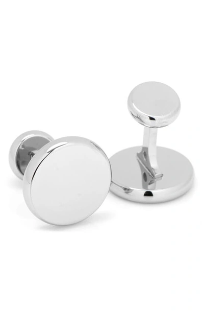 Cufflinks, Inc Engravable Round Cuff Links In Silver