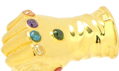 Cufflinks, Inc Marvel 3d Thanos Infinity Gold-plated Gauntlet Cufflinks In Gold