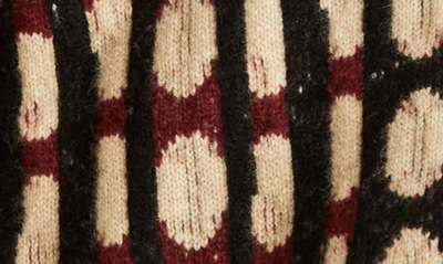 Shop Khaite Willow Jacquard Dot V-neck Cashmere Sweater In Burgundy Multi