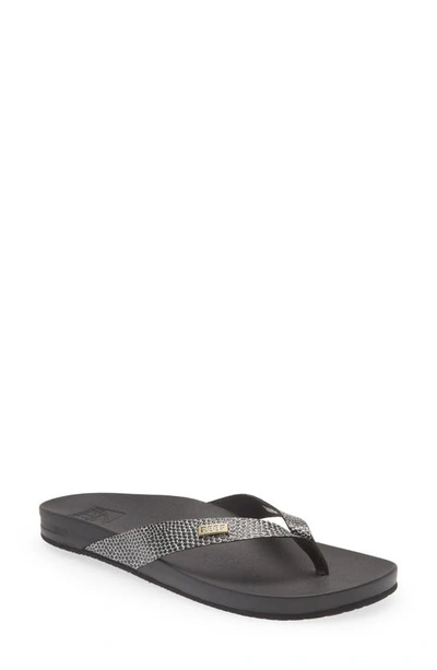 Shop Reef Cushion Bounce Court Flip Flop In Black Sassy